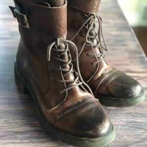 Vince Camuto Brown Leather Ankle Boots